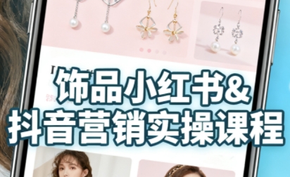抖音+小红书饰品卖货：货源、开店、内容全教会，让新手快速掌握饰品线上营销全流程，轻松开启变现路-资源整合网