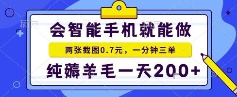 手机项目，二十秒一单，纯薅羊毛一天2张+做就有【揭秘】-资源整合网
