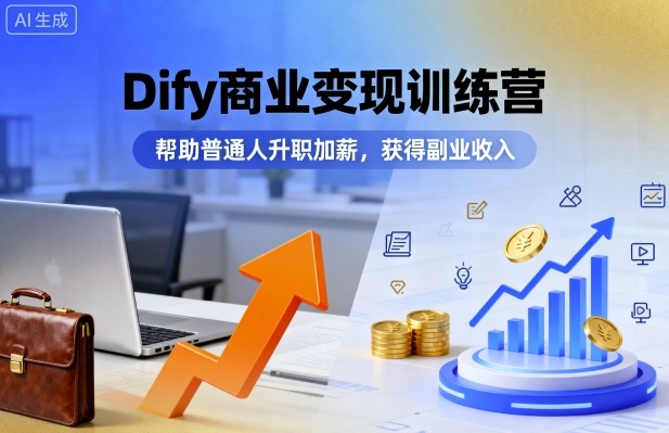 Dify商业变现训练营，帮助普通人升职加薪，获得副业收入-资源整合网