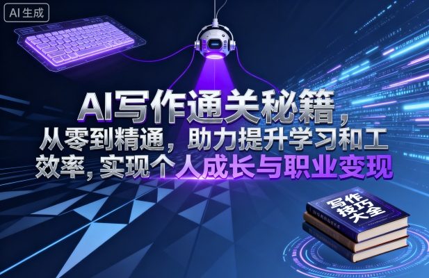 AI写作通关秘籍，从零到精通，助力提升学习和工作效率，实现个人成长与职业变现-资源整合网