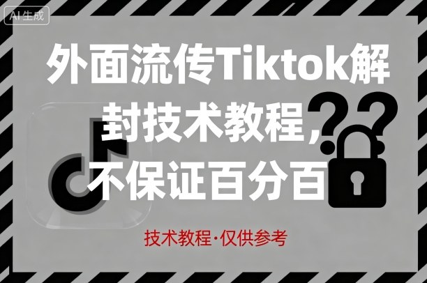 外面流传Tiktok解封技术教程，不保证百分百，具体自测-资源整合网