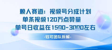 视频号分成计划新赛道玩法，单条收益突破了120W，综合收益在3k上下-资源整合网
