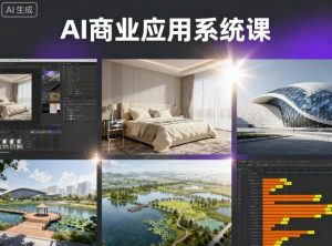 AI商业应用系统课，室内-软装-建筑-景观，智能设计+效果图+动画画实战-资源整合网