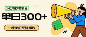 小红书抄书项目，无脑操作，一天3张-资源整合网