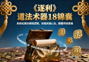 《逐利》道法术器18锦囊,系统化揭示搞钱逻辑,浓缩关键心法,颠覆传统思维-资源整合网