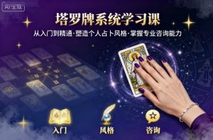 塔罗牌系统学习课，助你从入门到精通，塑造个人占卜风格，掌握专业咨询能力-资源整合网