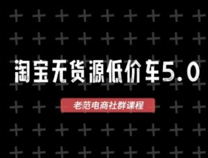 淘宝无货源价车5.0，​2025最新VIP淘宝无货源课程，1688代发，蓝海选品，零成本创业首选（更新）-资源整合网